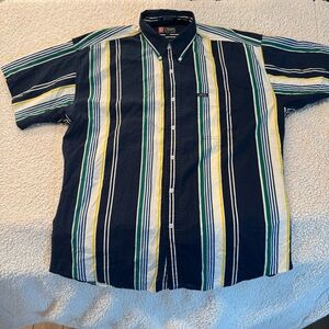 Ralph Lauren Men's Striped Button Down Shirt - Black, Green, Yellow